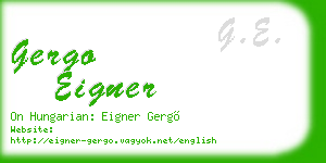 gergo eigner business card